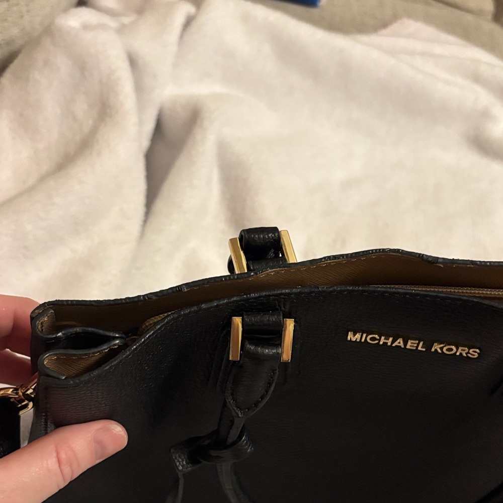 Michael Kors Black Satchel with Gold Accents - Picture 4 of 6